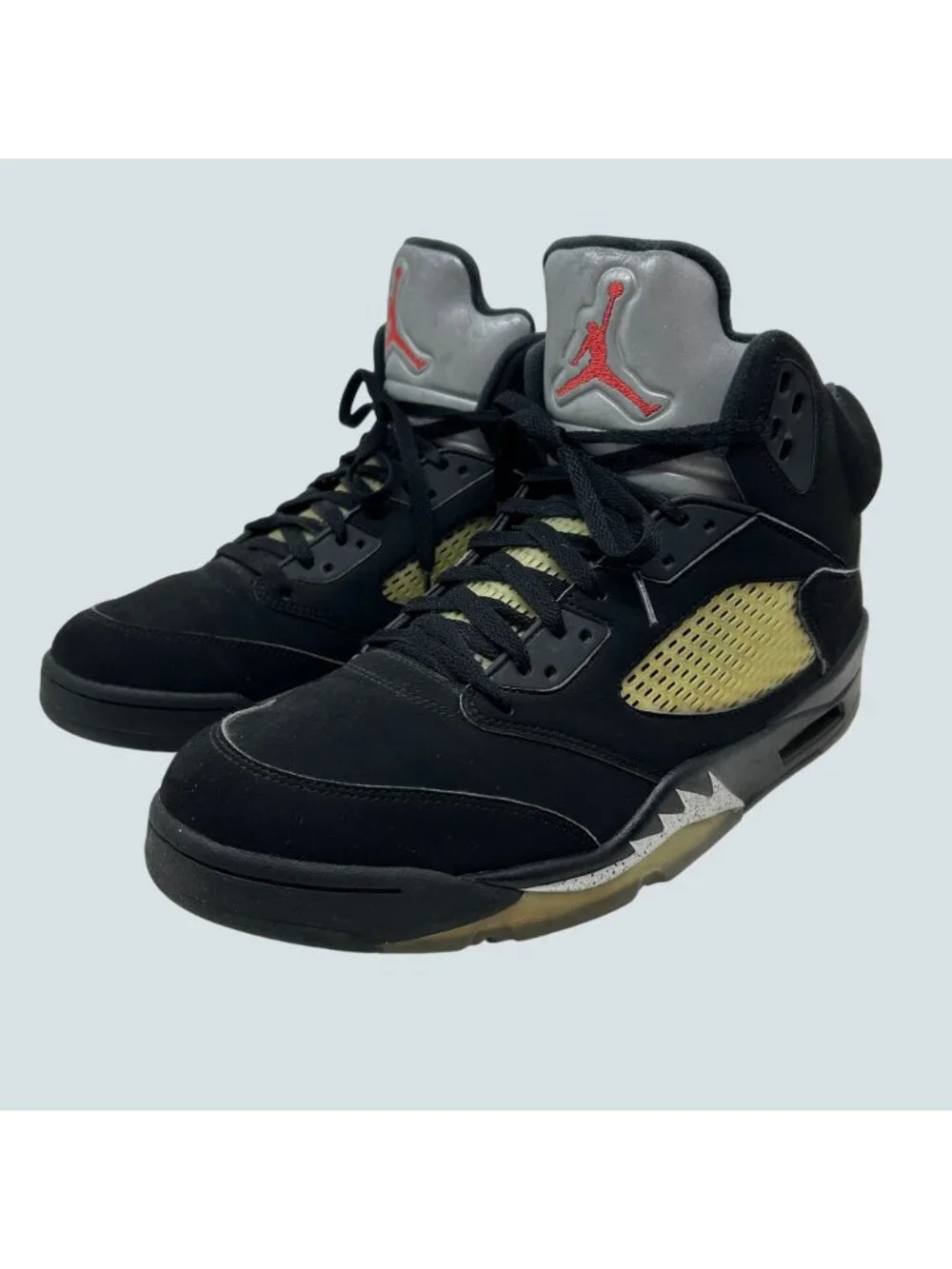 Air Jordan 5 Retro OG Black Metallic Silver Mens Size 13 Sneakers 845035-003